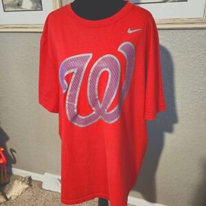 Nike MLB Washington Nationals red tshirt size XL